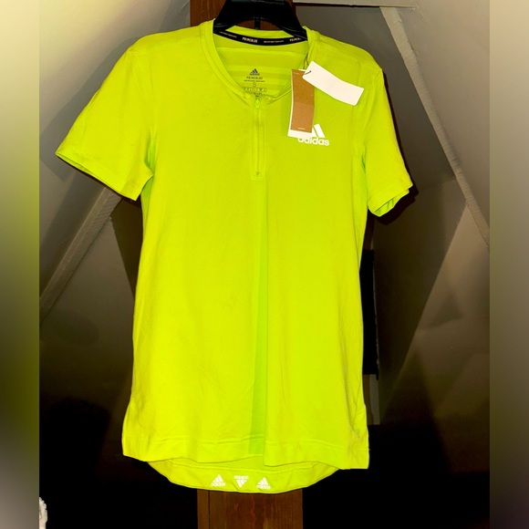 adidas PrimeBlue AEROREADY Lyte RYDE Men’s Cycling Short Sleeve Zip Tee, S, NWT - Picture 1 of 5